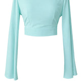 Monochrome - Azure Riviera Crop Top