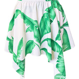 Jungle - White Palm Capri Skort