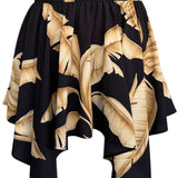 Jungle - Gold Palm Capri Skort