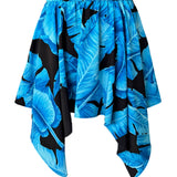 Jungle - Blue Palm Capri Skort