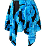 Jungle - Blue Palm Capri Skort