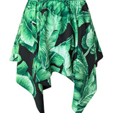 Jungle - Black Palm Capri Skort