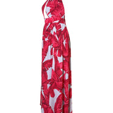 Jungle – Red / Grey Palm Vera Dress