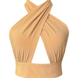 Monochrome - Beige Vera Top